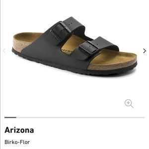 Black two strap Birkenstock’s never worn